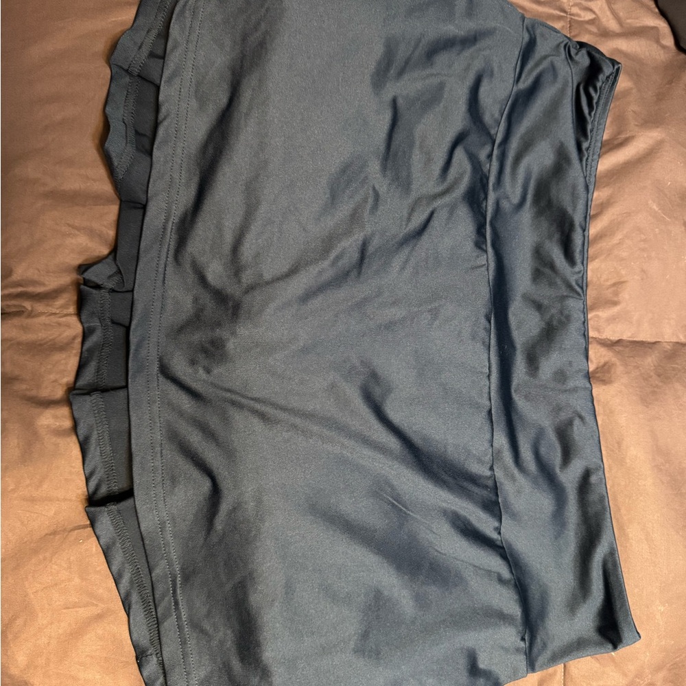 Dark Blue Skirt with Ruffle Hem